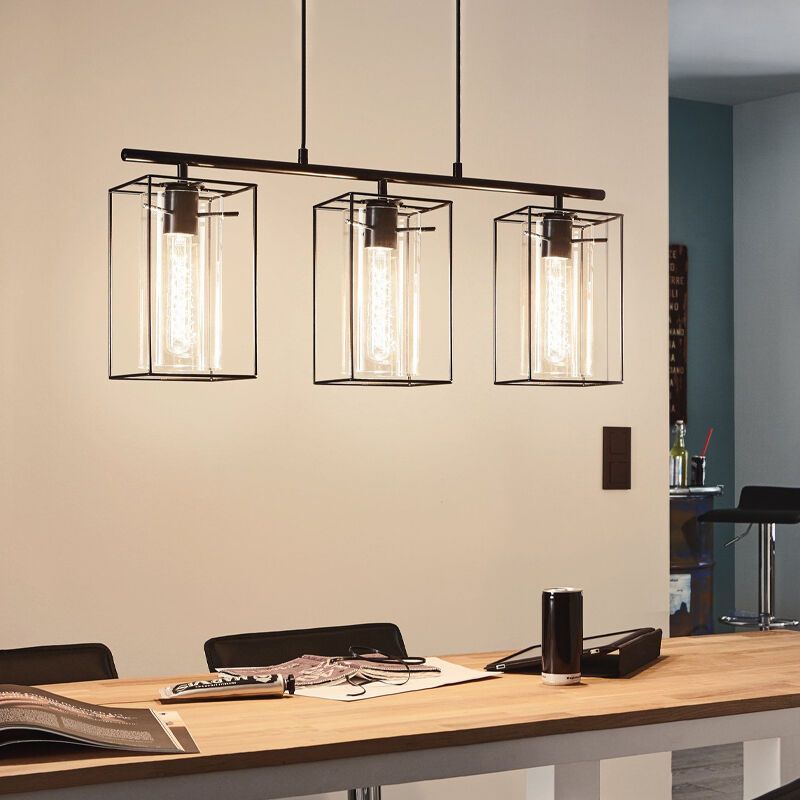 Lampada a sospensione nera in vetro, Aprica