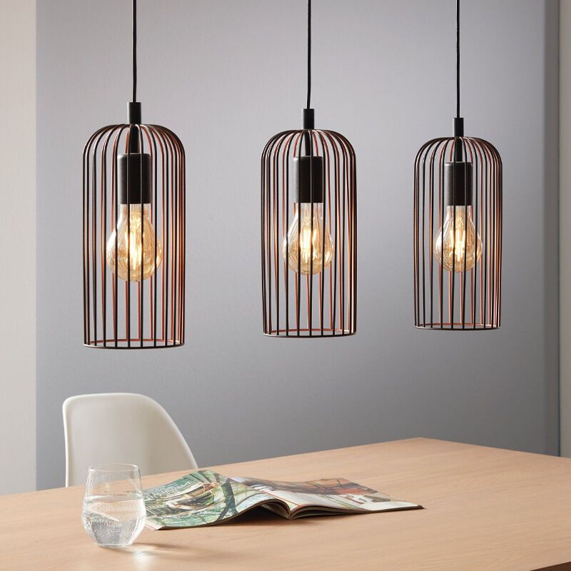 Lampada a sospensione nera in acciaio, Silje