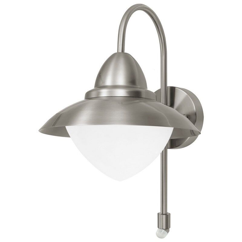 Applique da esterno con sensore di movimento argenta in vetro, Elayza, IP44 Applique da esterno con sensore di movimento argenta in vetro, Elayza, IP44