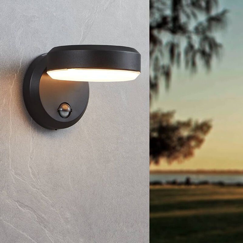 Applique da esterno con sensore di movimento nera in plastica, Gabriella, 3,6W, 3000K LED, IP44