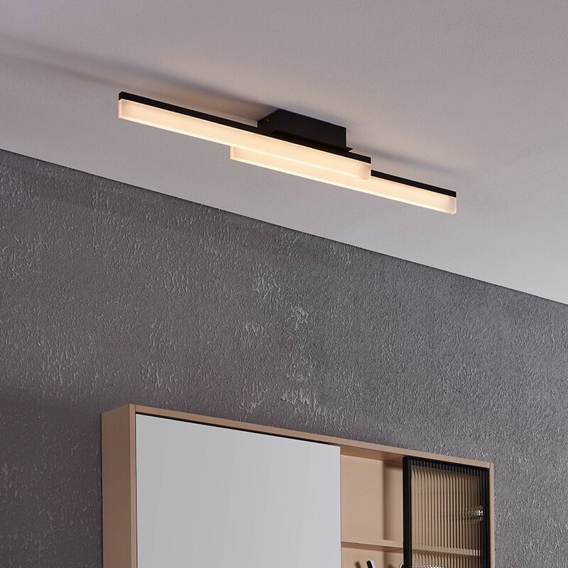 Lampada da soffitto da bagno nera in alluminio, Michelle, 11W, 3000K LED, IP44
