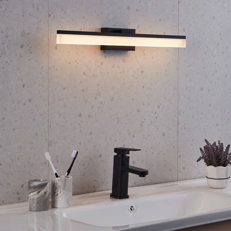 Applique per bagno nera in alluminio, Michelle, 11W, 3000K LED, IP44 Applique per bagno nera in alluminio, Michelle, 11W, 3000K LED, IP44