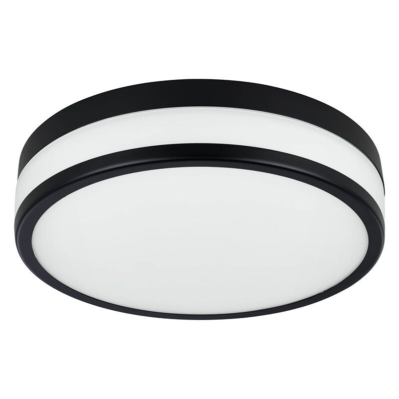 Lampada da soffitto da bagno nera in vetro, Jacco, 5,7W, 3000K LED, IP44 Lampada da soffitto da bagno nera in vetro, Jacco, 5,7W, 3000K LED, IP44