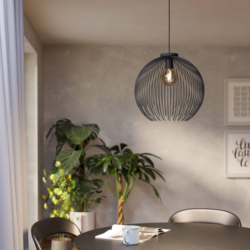 Lampada a sospensione nera in acciaio, Keimpe