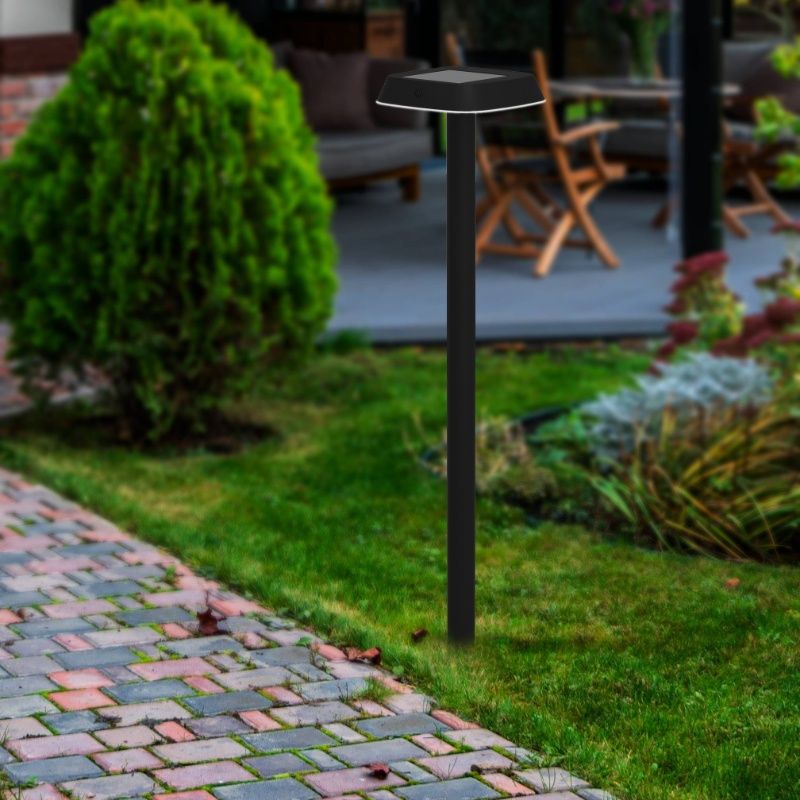 Faretto da giardino solare nero in plastica, Ingemar, 8,5W, 3000K LED, IP65