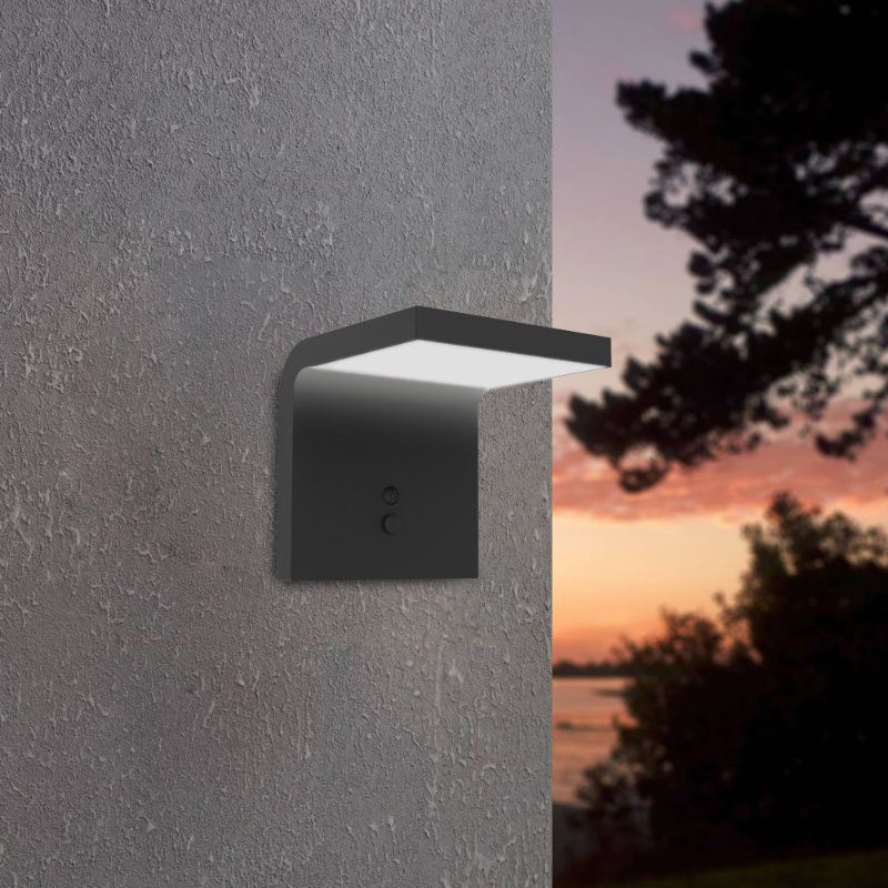 Applique da esterno solare nera in plastica, Huseyin, 6,5W, 4000K LED, IP65 Applique da esterno solare nera in plastica, Huseyin, 6,5W, 4000K LED, IP65