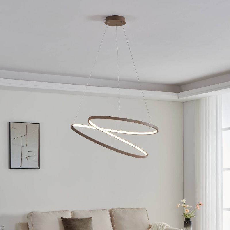 Lampada a sospensione beige in alluminio, Ties, 42W, 3000K LED Lampada a sospensione beige in alluminio, Ties, 42W, 3000K LED