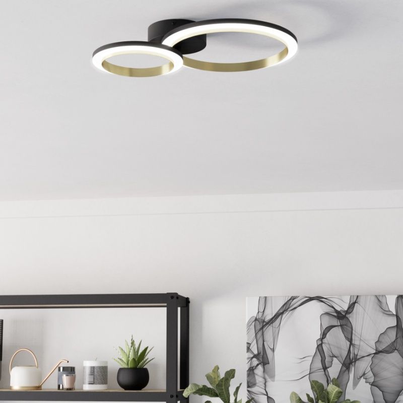 Lampada da soffitto in ottone in plastica, Conrad, 12W, 4000K LED, dimmer in 3 fasi