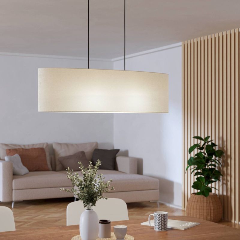 Lampada a sospensione nera in tessuto, Siham Lampada a sospensione nera in tessuto, Siham