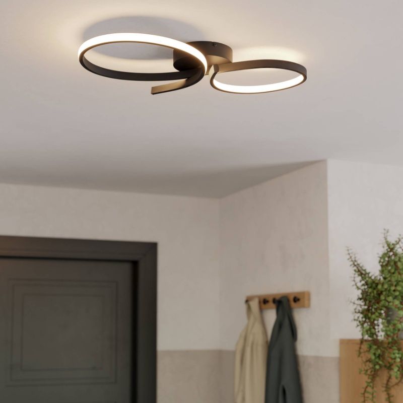 Lampada da soffitto nera in alluminio, Thekla, 21W, 3000K LED