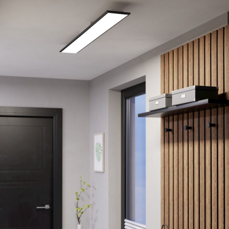 Plafoniera smart nera in plastica, Muhsin, 28W, RGBW LED