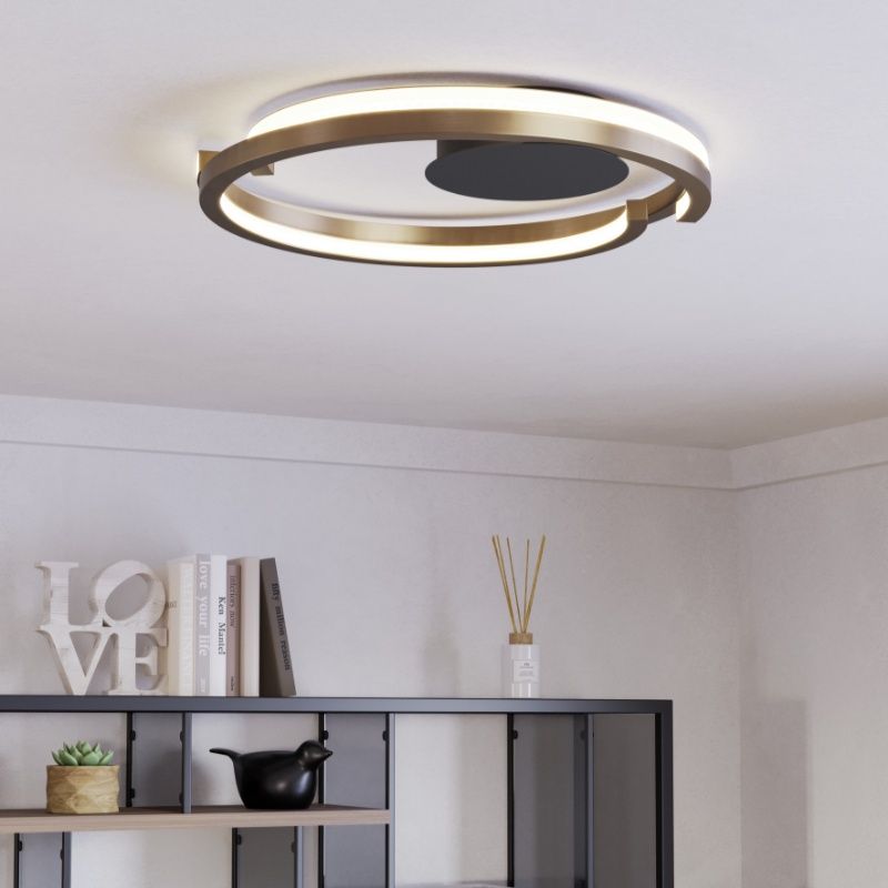 Plafoniera in rame in plastica, Madhvi, 20W, bianco regolabile tra caldo e freddo LED, con telecomando