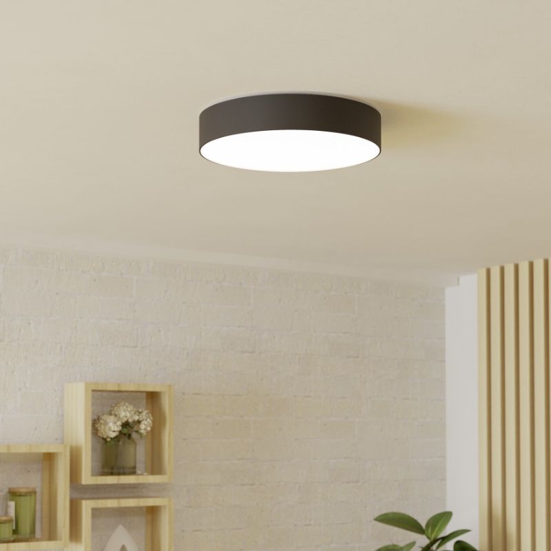 Plafoniera smart nera in plastica, Germen, 15W, RGBW LED, con telecomando