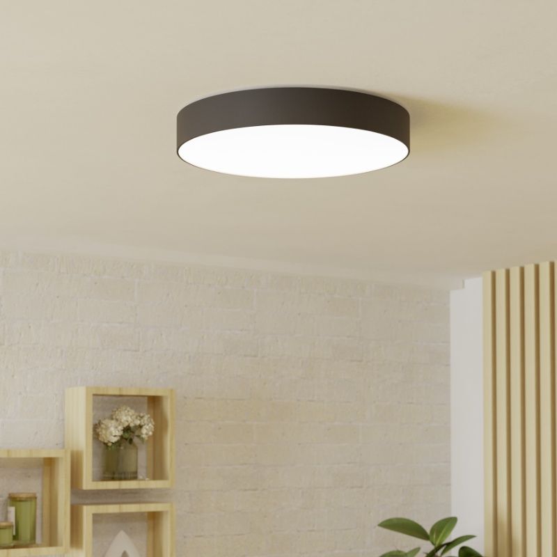Plafoniera smart nera in plastica, Germen, 26W, RGBW LED, con telecomando Plafoniera smart nera in plastica, Germen, 26W, RGBW LED, con telecomando