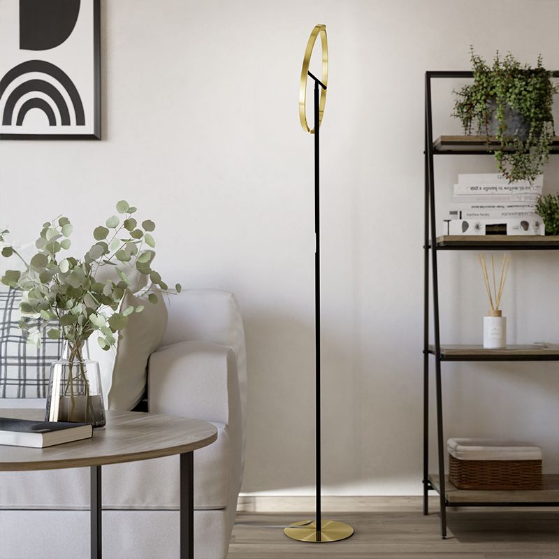 Lampada da terra in ottone in plastica, Corwin, 8,8W, 3000K LED, con controllo touch