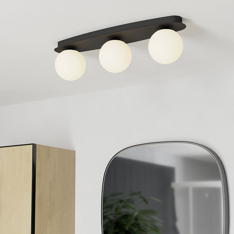 Lampada da soffitto nera in acciaio, Cornee, 4,2W, 2700K LED, IP44