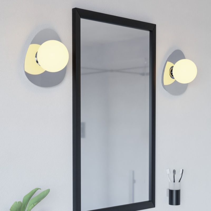 Applique da parete cromata in acciaio, Cornee, 4,2W, 2700K LED, IP44