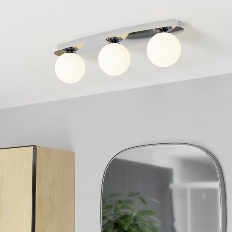 Lampada da soffitto cromata in acciaio, Cornee, 4,2W, 2700K LED, IP44