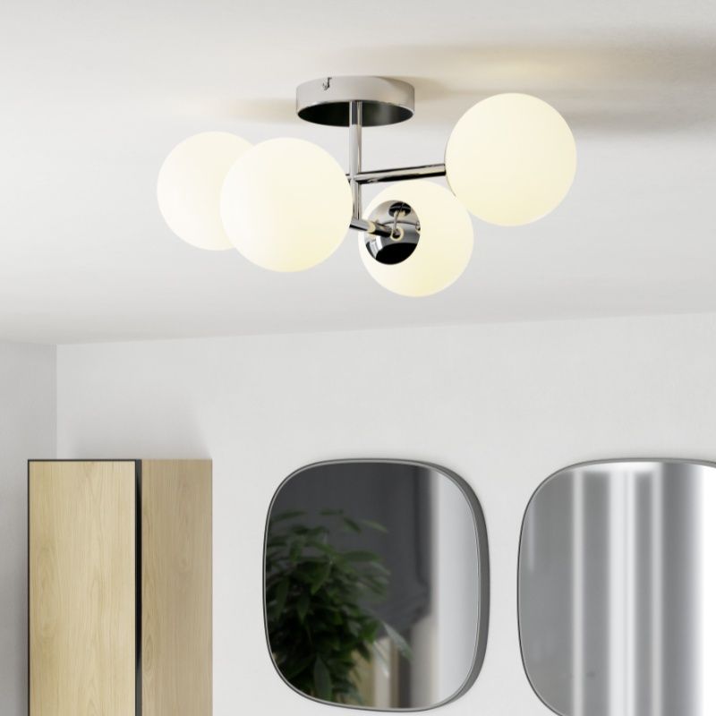 Lampada da soffitto cromata in acciaio, Cornee, 4,2W, 2700K LED, IP44