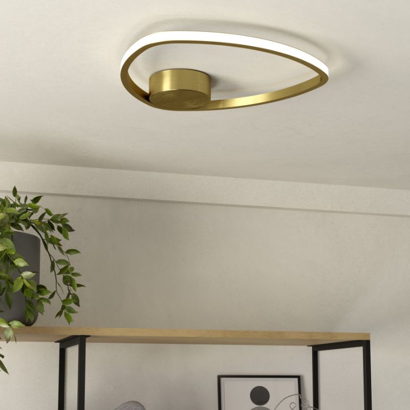 Lampada da soffitto dorata in alluminio, Minouche, 9,7W, white switch LED Lampada da soffitto dorata in alluminio, Minouche, 9,7W, white switch LED