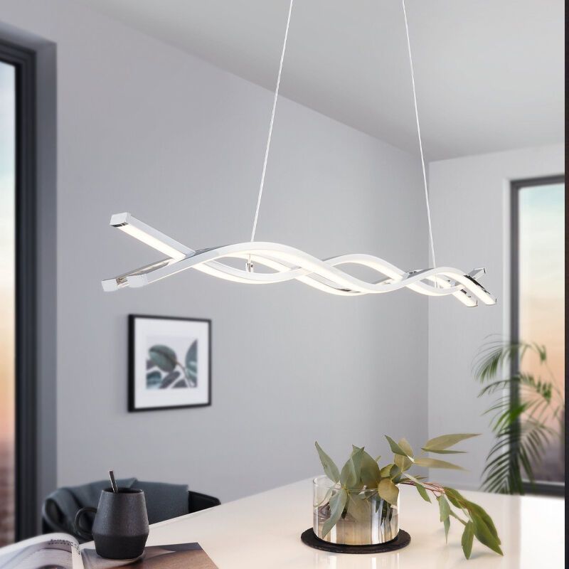 Lampada a sospensione cromata in alluminio, Arantxa, 13W, 3000K LED Lampada a sospensione cromata in alluminio, Arantxa, 13W, 3000K LED
