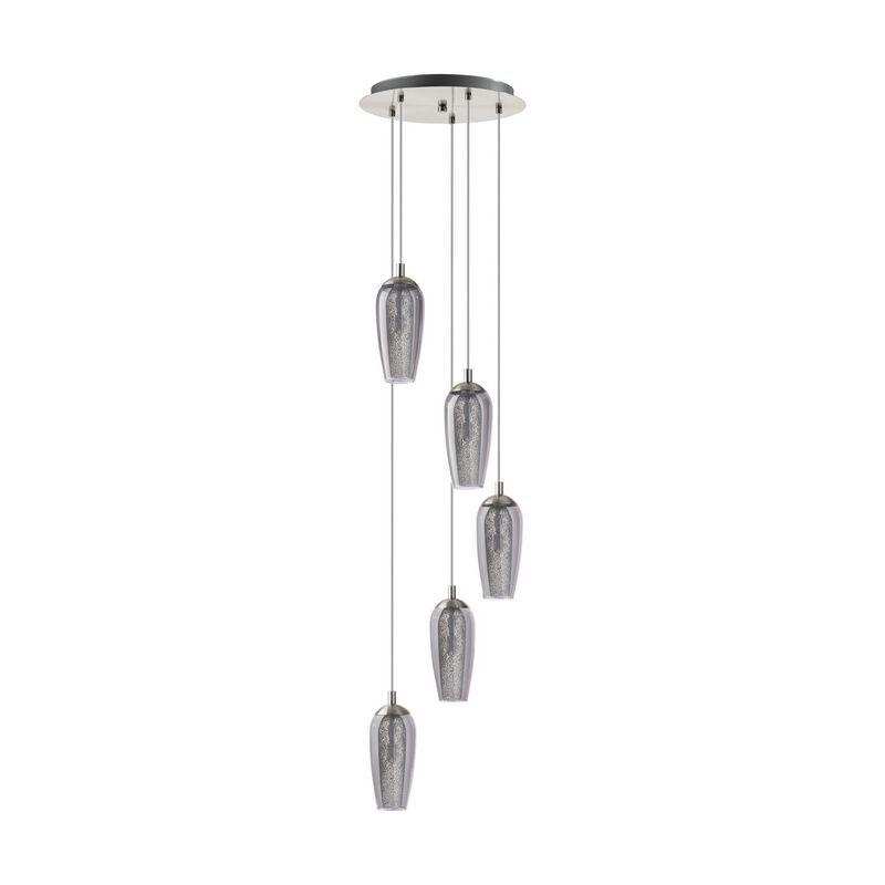 Lampada a sospensione in nichel in vetro, Olcay Lampada a sospensione in nichel in vetro, Olcay