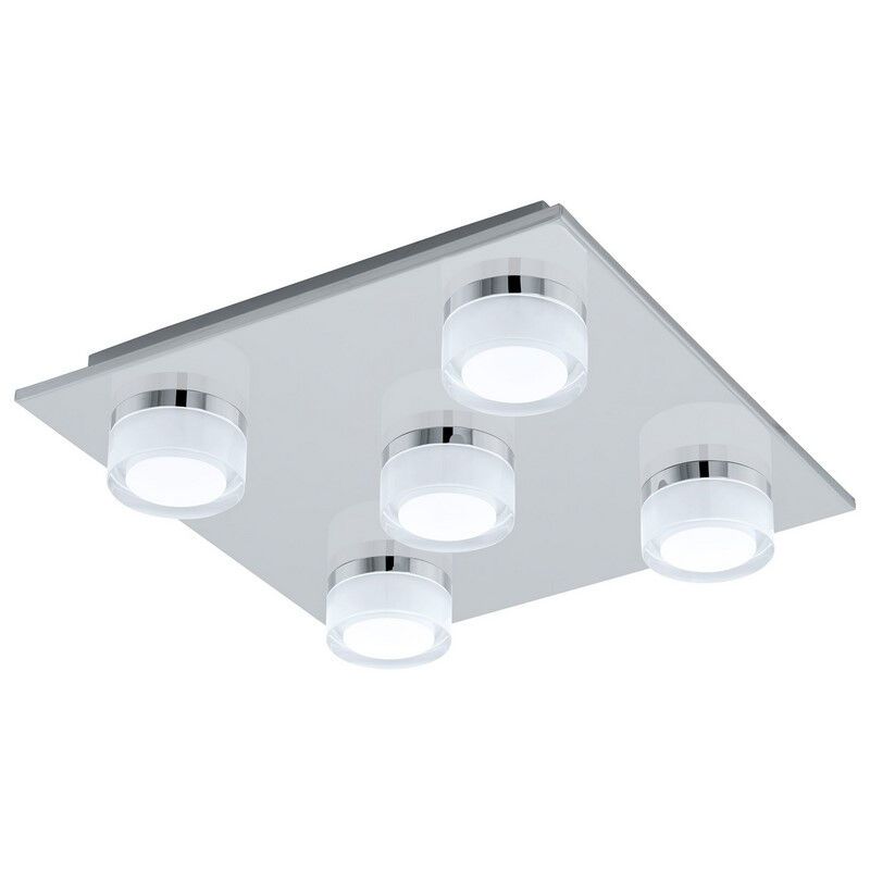 Lampada da soffitto cromata in plastica, Busra, 7W, 3000K LED, IP44