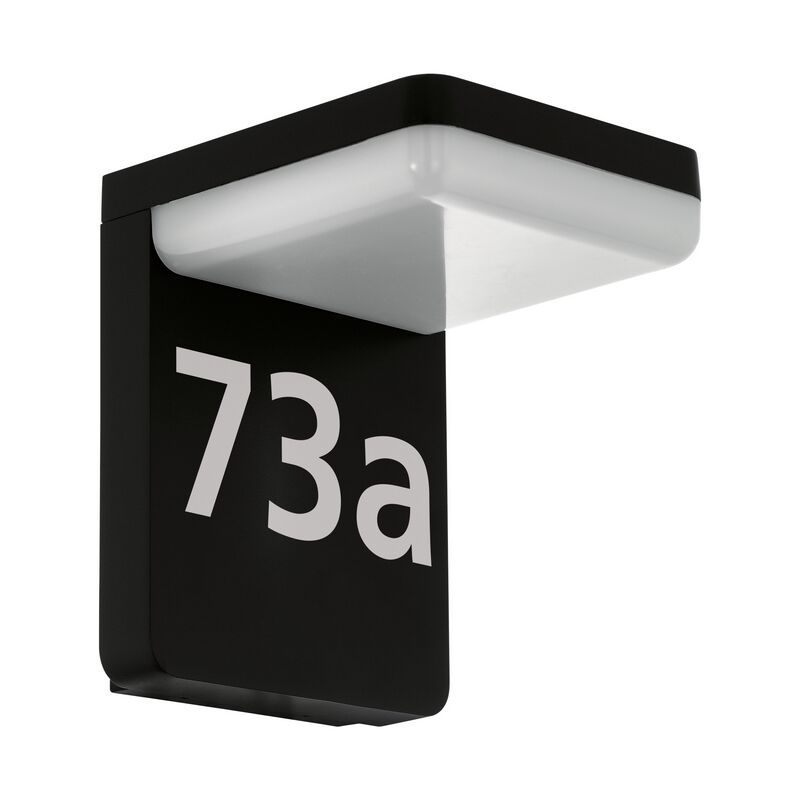 Numero civico illuminato nero in alluminio, Gerline, 10W, 3000K LED, IP44