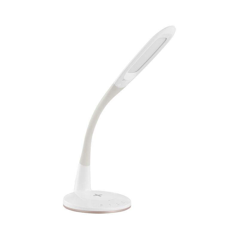 Lampada da tavolo bianca in plastica, Yannis, 3W, colore regolabile LED, con interruttore