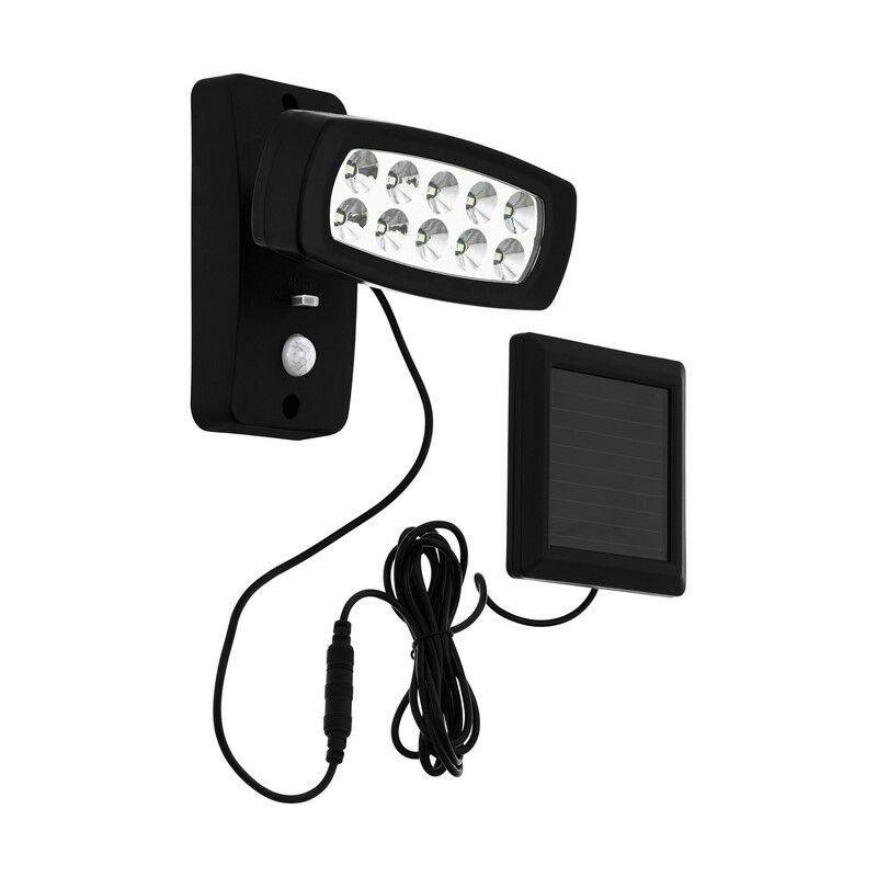 Applique da esterno solare nera in plastica, Fuat, 2W, 3000K LED, IP44 Applique da esterno solare nera in plastica, Fuat, 2W, 3000K LED, IP44