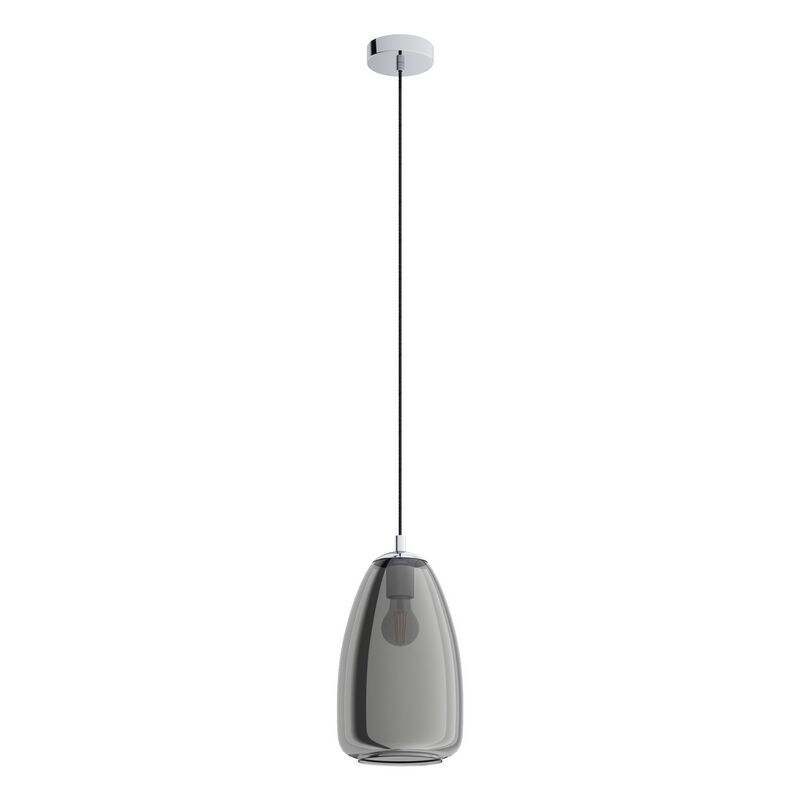 Lampada a sospensione cromata in vetro, Fredericus