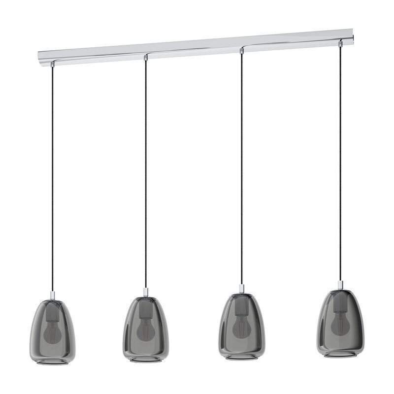 Lampada a sospensione cromata in vetro, Fredericus
