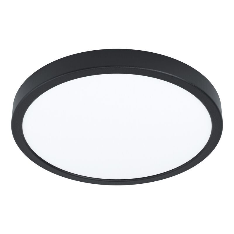 Lampada da soffitto da bagno nera in acciaio, Pascale, 20W, 3000K LED, IP44 Lampada da soffitto da bagno nera in acciaio, Pascale, 20W, 3000K LED, IP44
