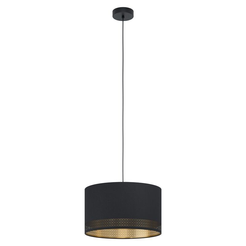 Lampada a sospensione nera in tessuto, Niko