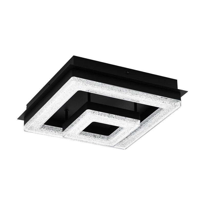Plafoniera nera in acciaio, Arjo, 12W, 3000K LED Plafoniera nera in acciaio, Arjo, 12W, 3000K LED