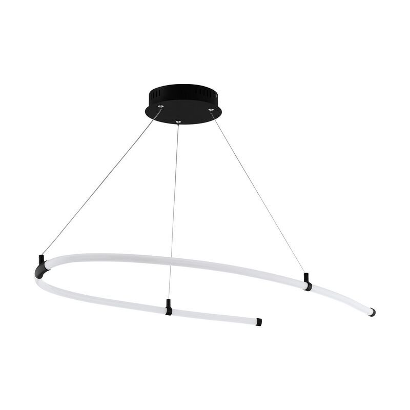 Lampada a sospensione nera in plastica, Gamze, 27W, 3000K LED