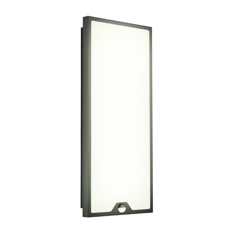 Applique da esterno con sensore di movimento nera in acciaio, Lydian, 18,5W, 3000K LED, IP44