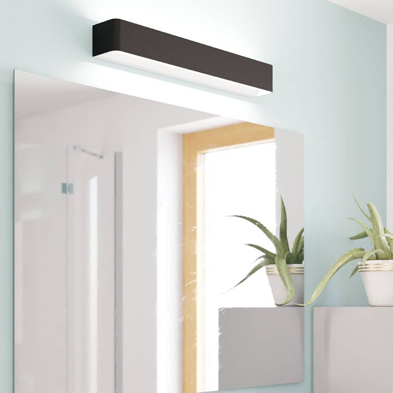 Applique per bagno nera in alluminio, Rafael, 26,5W, 3000K LED, IP44
