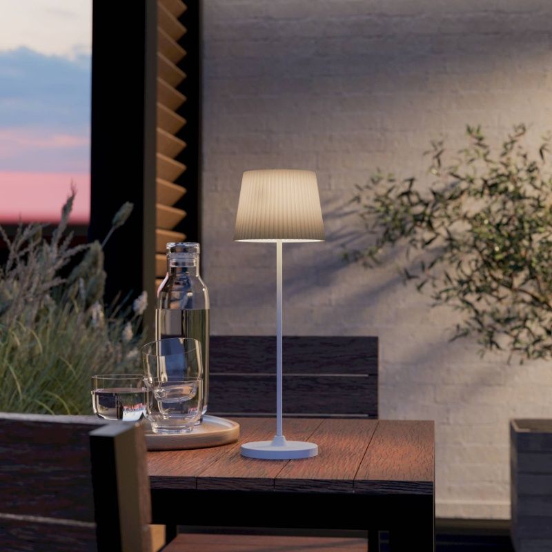 Lampada da tavolo verde in tessuto, Latif, 2W, white switch LED, controllo touch