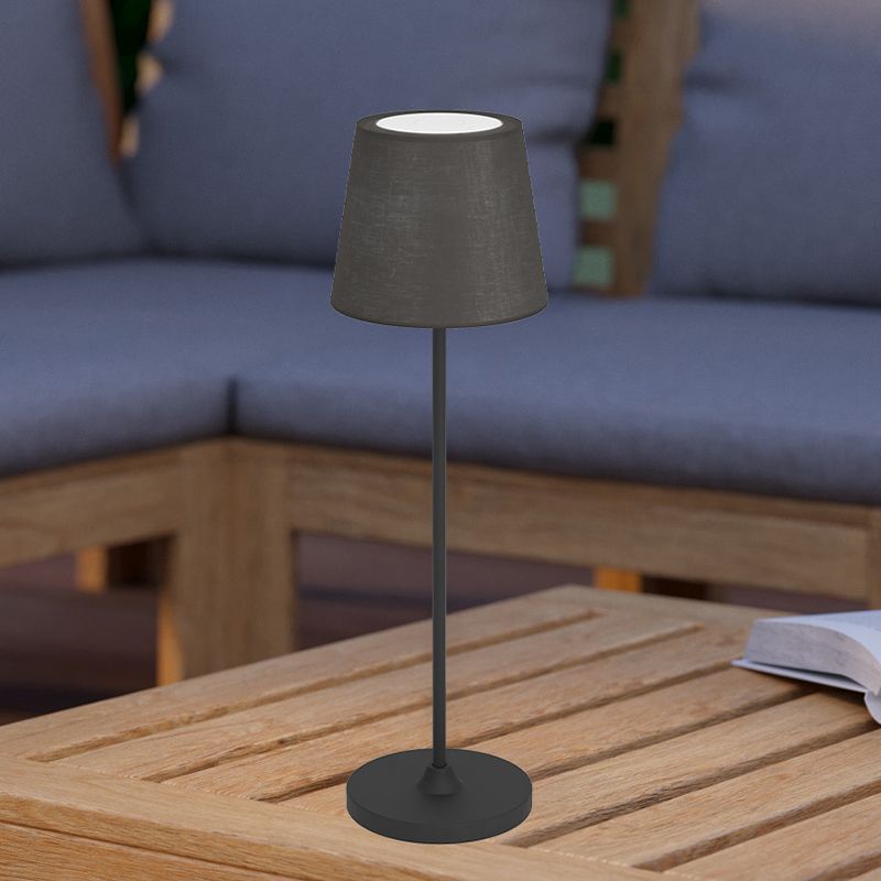 Lampada da tavolo nera in tessuto, Latif, 2W, white switch LED, controllo touch