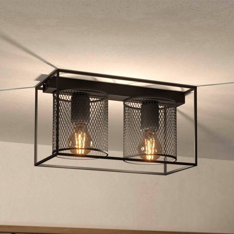 Lampada da soffitto nera in alluminio, Thiemo