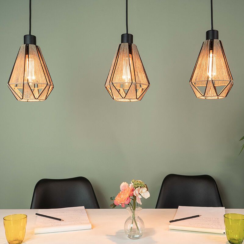 Lampada a sospensione marrone in acciaio, Yessica