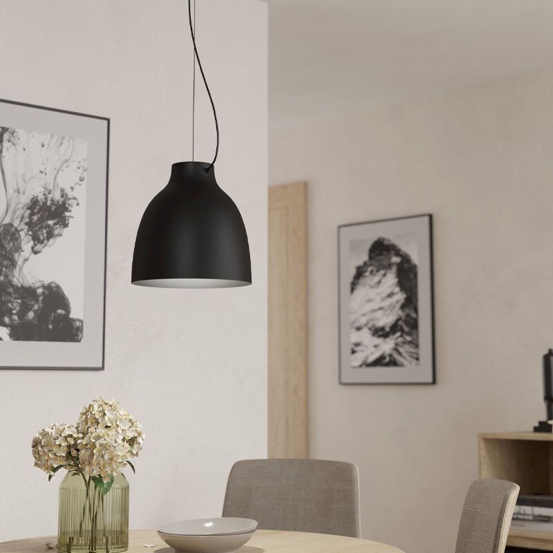 Lampada a sospensione nera in alluminio, Thijs