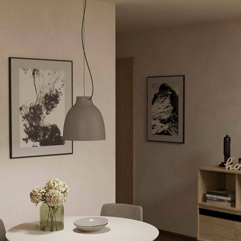 Lampada a sospensione tortora in alluminio, Thijs