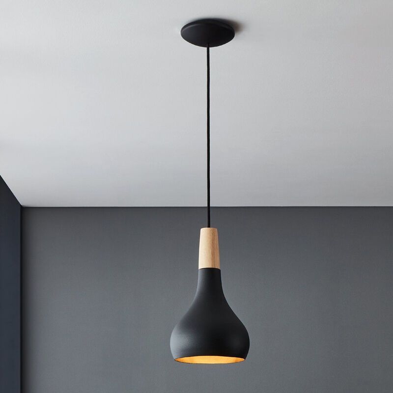Lampada a sospensione nera in alluminio, Tjebbe Lampada a sospensione nera in alluminio, Tjebbe