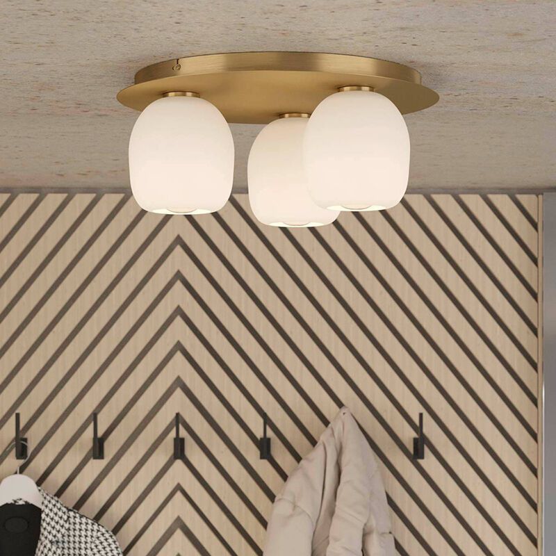 Lampada da soffitto bianca in vetro, Jeannine Lampada da soffitto bianca in vetro, Jeannine