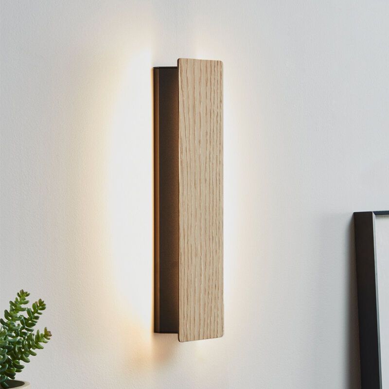 Applique da parete in legno nera, Zion, 12W, 3000K LED