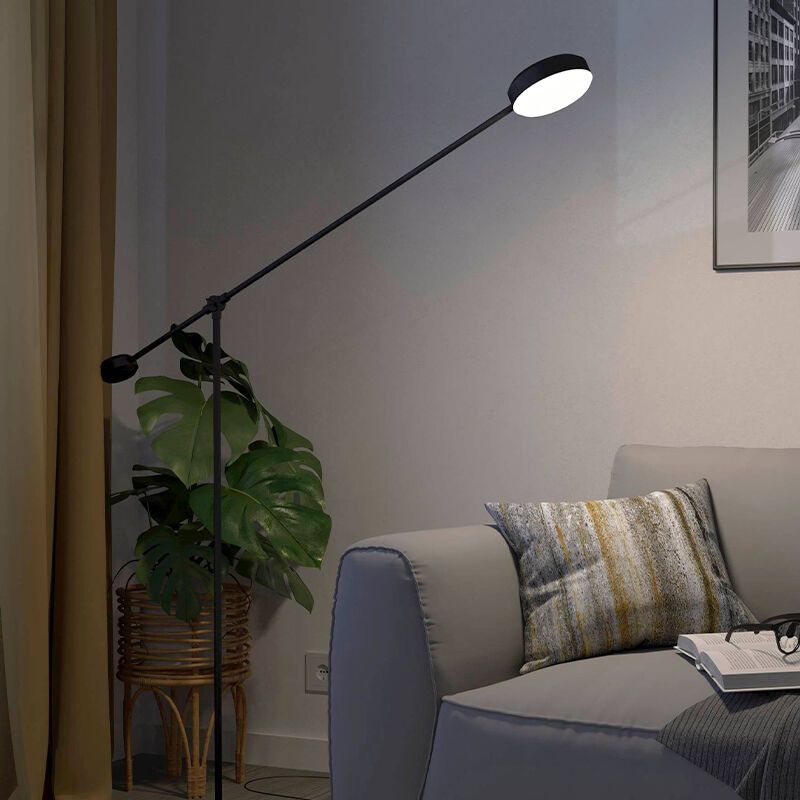Piantana da lettura da terra nera in alluminio, Thies, 24W, 3000K LED, dimmer in 3 fasi Piantana da lettura da terra nera in alluminio, Thies, 24W, 3000K LED, dimmer in 3 fasi