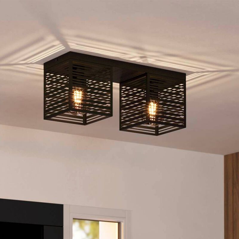 Lampada da soffitto nera in alluminio, Lennaert