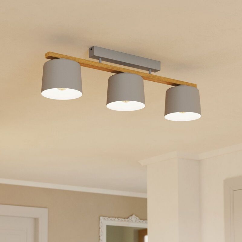 Lampada da soffitto in legno grigia, Jeannot
